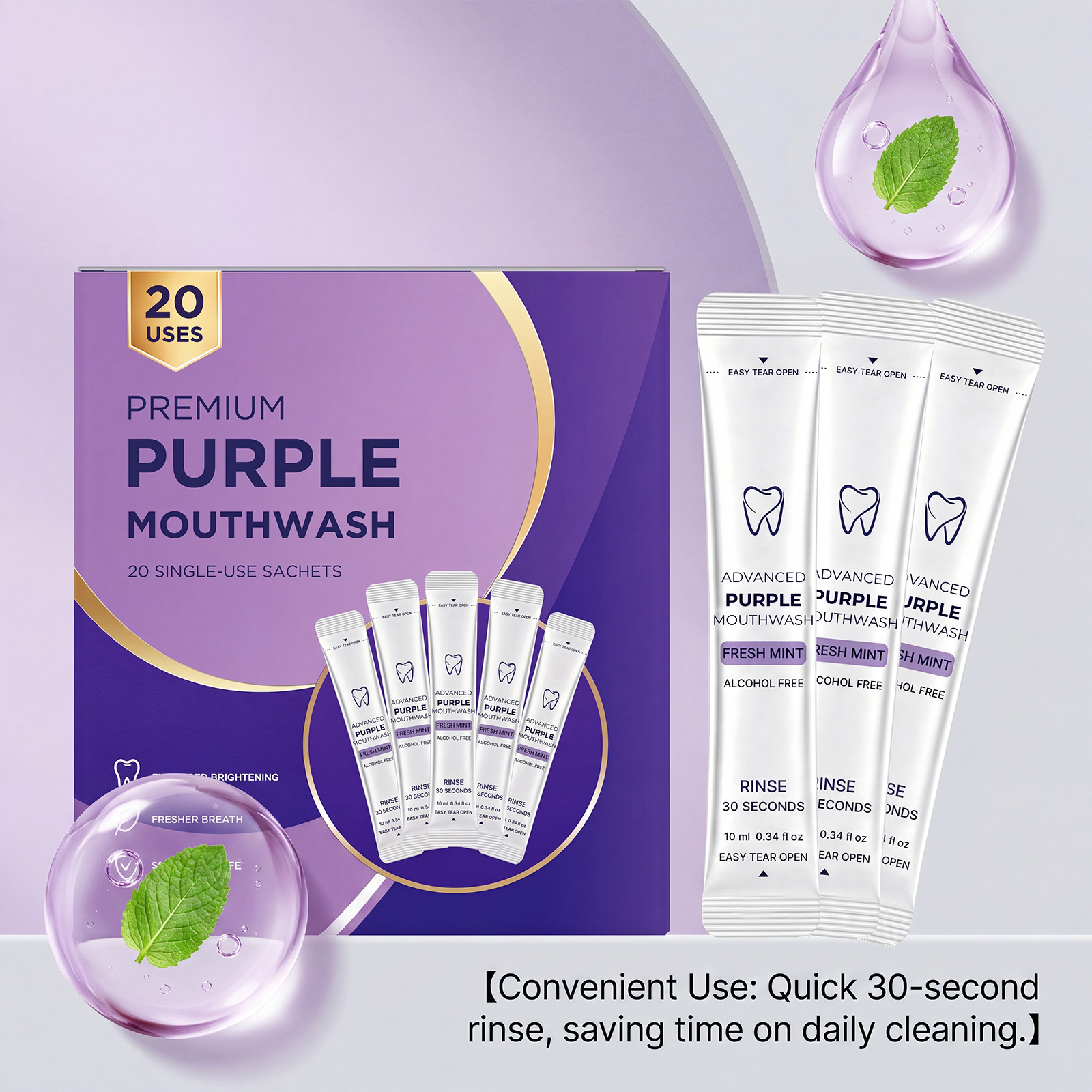 20/40 Pack Purple Mouthwash Fo - Teeth Whitening Mouthwash review and price