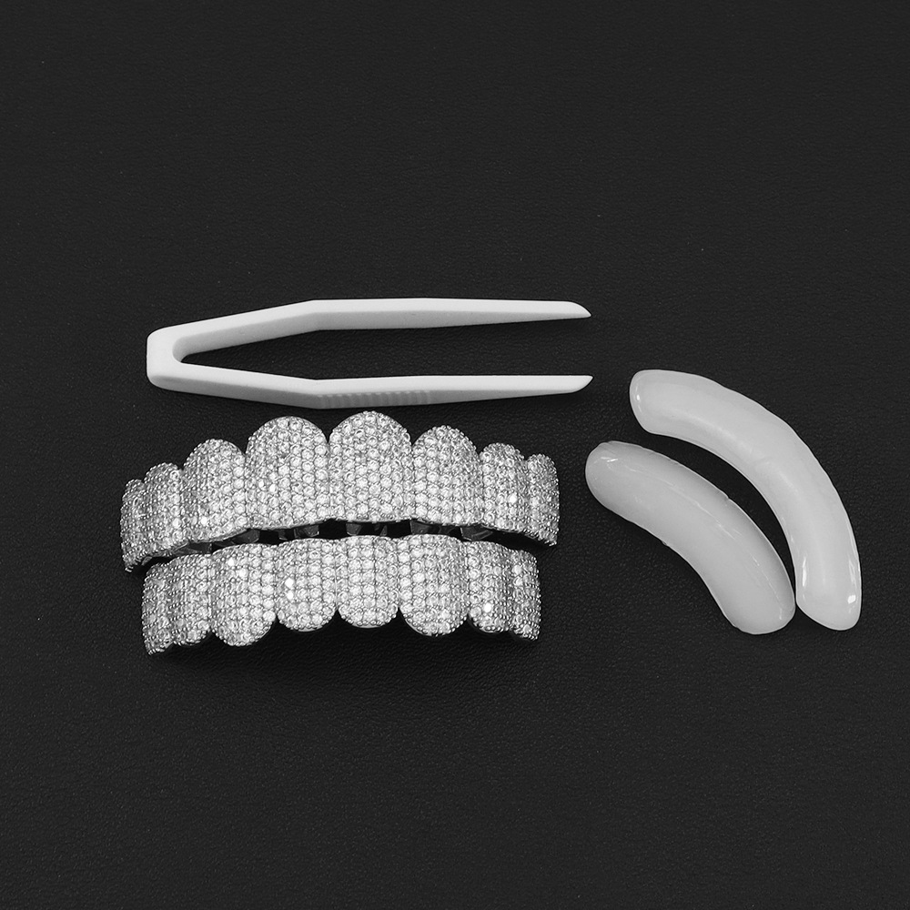 Silver Plated Full Iced Out CZ - Teeth Whitening Moulds review and price